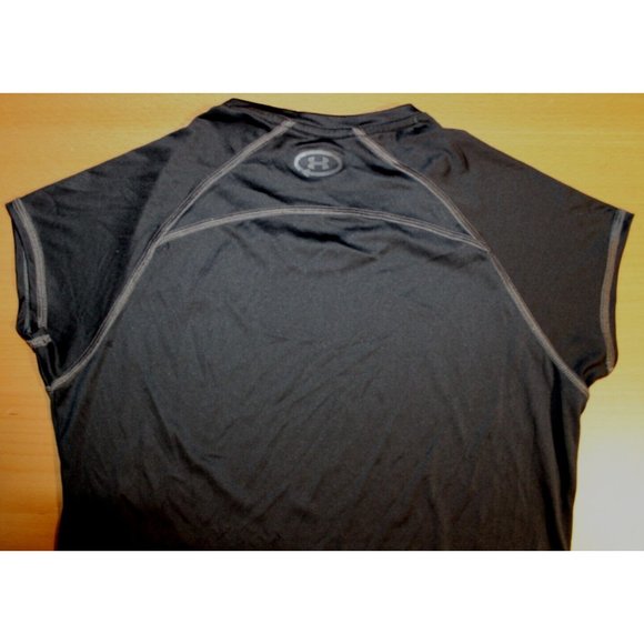 Womens Under Armour Semi-Fitted HeatGear Short Sleeve Shirt MD Medium Black - Picture 4 of 4